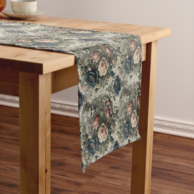 Caminho De Mesa Pequeno Comentários de Snide - Grotesco Floral Gótico (No Local)