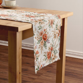 Caminho De Mesa Pequeno Conjunto Floral de Terracota Padrão Botânico
