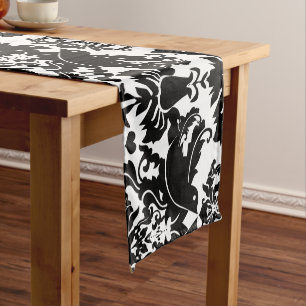 Caminho De Mesa Pequeno Cor damasco preta bonita do pássaro do amor