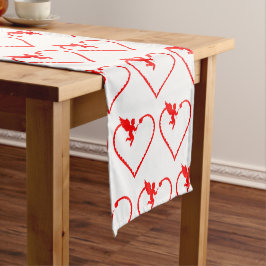 Caminho De Mesa Pequeno Coração com presente cupido para você