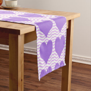 Caminho De Mesa Pequeno Coração Roxo Mesa