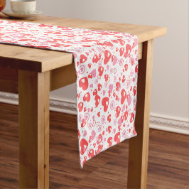 Caminho De Mesa Pequeno Corações de Amor Vermelhos – Coleção de Dia dos Na