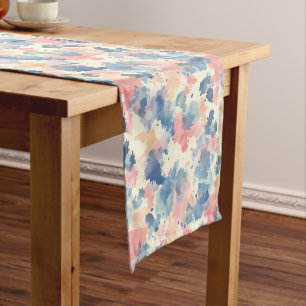 Caminho De Mesa Pequeno Cores d'água reproduzem cor-de-rosa azul