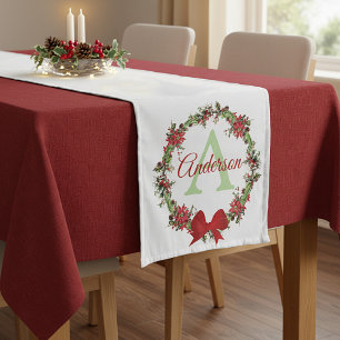 Caminho De Mesa Pequeno Coroa de Natal personalizada