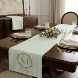 Caminho De Mesa Pequeno Coroa de Oliveira Personalizada com Monograma e No