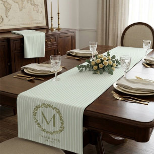 Caminho De Mesa Pequeno Coroa de Oliveira Personalizada com Monograma e No