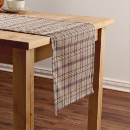 Caminho De Mesa Pequeno Corredor de Mesa com Estampa Xadrez Clássica Bege