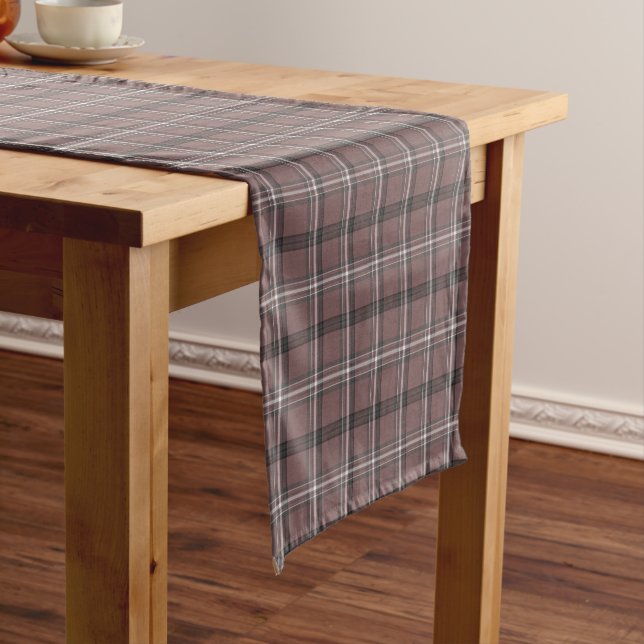 Caminho De Mesa Pequeno Corredor de Mesa com Estampa Xadrez Rosa Marrom Cl (No Local)
