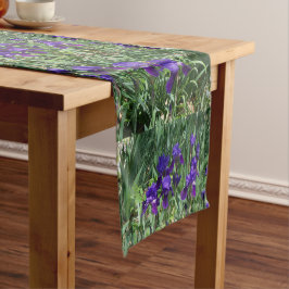 Caminho De Mesa Pequeno Corredor de Mesa com Padrão Floral de Íris Roxas