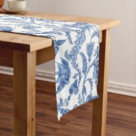 Caminho De Mesa Pequeno Corredor de Mesa Country Azul Francês