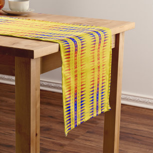 Caminho De Mesa Pequeno Corredor de Mesa Curto com Estampa Geométrica Afro