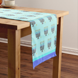 Caminho De Mesa Pequeno Corredor de Mesa de 14" X 72" em menorras brancas