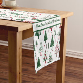 Caminho De Mesa Pequeno Corredor de mesa de árvores de Natal coloridas