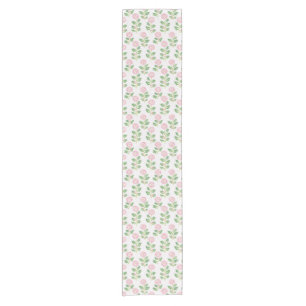 Caminho De Mesa Pequeno Corredor de mesa de Natal Pink Daisy e Holly Branc