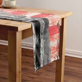 Caminho De Mesa Pequeno Corredor de Mesa – Design Abstrato Pulso Vermelho