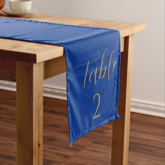 Caminho De Mesa Pequeno Corredor de Mesa em Algodão Azul Real