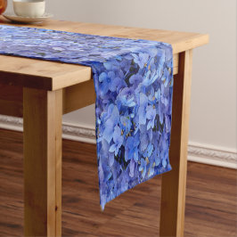 Caminho De Mesa Pequeno Corredor de Mesa Floral de Hydrangea Azul Brilhant