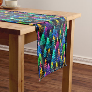 Caminho De Mesa Pequeno Corredor de Mesa Neon Árvores de Natal