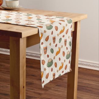 Caminho De Mesa Pequeno Corredor de Mesa Padrão Outono Espiçie de Abóbora