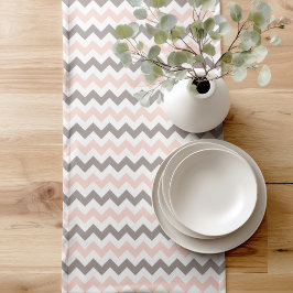 Caminho De Mesa Pequeno Corredor de Mesa Pink & Grey Chevron
