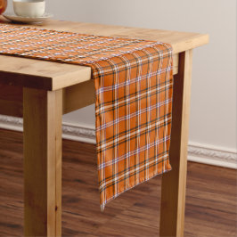 Caminho De Mesa Pequeno Corredor de Mesa Xadrez Laranja Abóbora Cor Retro