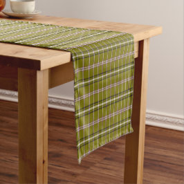 Caminho De Mesa Pequeno Corredor de Mesa Xadrez Verde Oliva Cor Retro