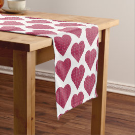 Caminho De Mesa Pequeno Corredor de Mesa Xadrez Vermelho Rosa em Formato d