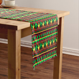 Caminho De Mesa Pequeno Correspondente ao Kwanzaa Amarelo Vermelho Verde