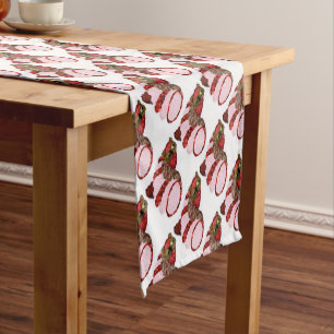 Caminho De Mesa Pequeno Coruja Curto-Mesa