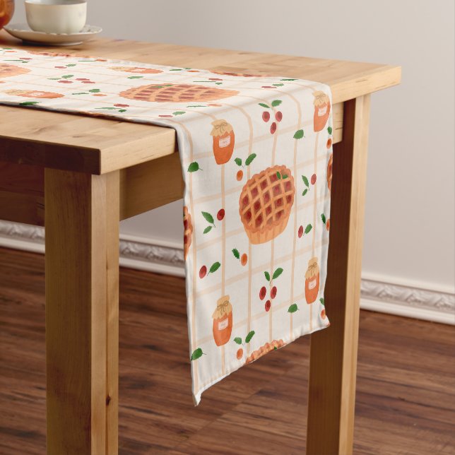 Caminho De Mesa Pequeno Cozy Autumn Pie e Jam Pattern (No Local)