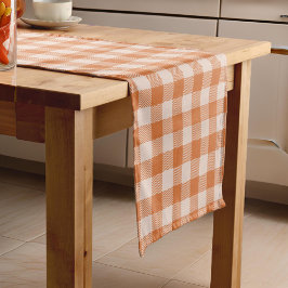 Caminho De Mesa Pequeno Cozy Orange Gingham Fall Autumn