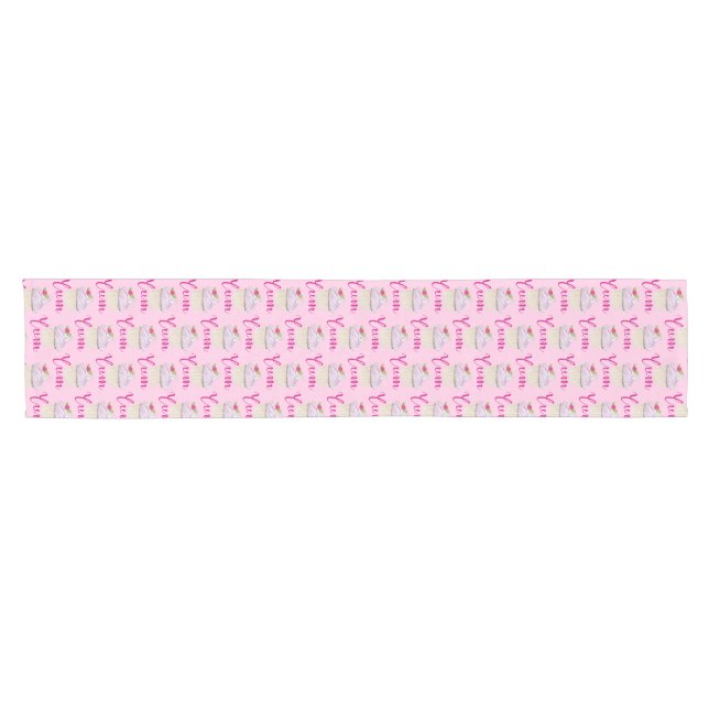 Caminho De Mesa Pequeno Cupcake rosa Yum! (Horizontal)