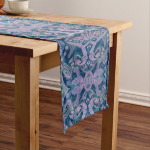 Caminho De Mesa Pequeno Curvas e Lotus, lavanda de padrões de abstrato e 