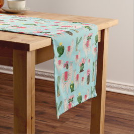 Caminho De Mesa Pequeno Cute Fiesta Llama & Cactus Pattern