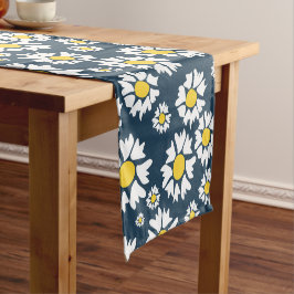 Caminho De Mesa Pequeno Daisy Pattern, Floral Pattern, White Daisies