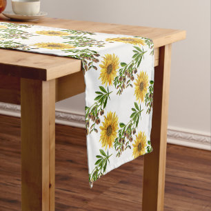 Caminho De Mesa Pequeno Decoração de Cozinha de Verão Floral Amarela      