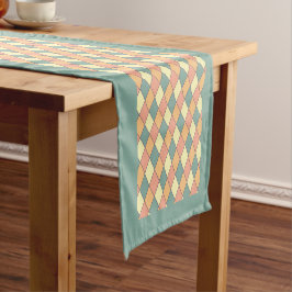 Caminho De Mesa Pequeno Decoração de Cozinha Diamante Arlequim Pastel