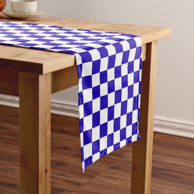 Caminho De Mesa Pequeno Deep blue checkered  (No Local)