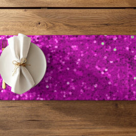 Caminho De Mesa Pequeno Deep Pink Glam Faux Glitter Pattern