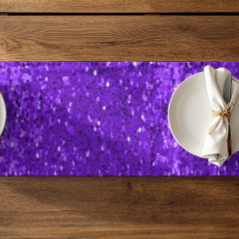 Caminho De Mesa Pequeno Deep Purple Glam Faux Glitter Pattern