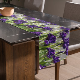Caminho De Mesa Pequeno Deep Purple Irises Floral