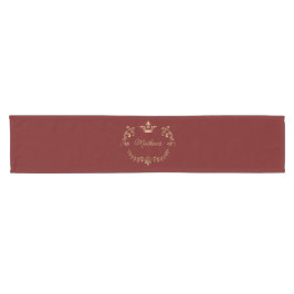 Caminho De Mesa Pequeno Deep Red Crown Crest Personalizado