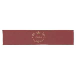 Caminho De Mesa Pequeno Deep Red Crown Crest Personalizado