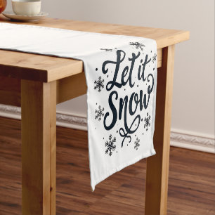 Caminho De Mesa Pequeno Deixe-o nevar floco de neve no inverno Natal