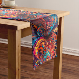 Caminho De Mesa Pequeno Desenho abstrato vibrante - Mesa curta