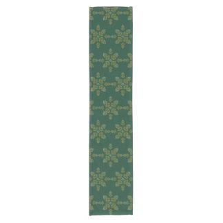 Caminho De Mesa Pequeno Desenho de Kolam Minimalista Verde do Sul da Índia