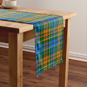 Caminho De Mesa Pequeno Desenho Xadrez Escocês Laranja Verde Azul