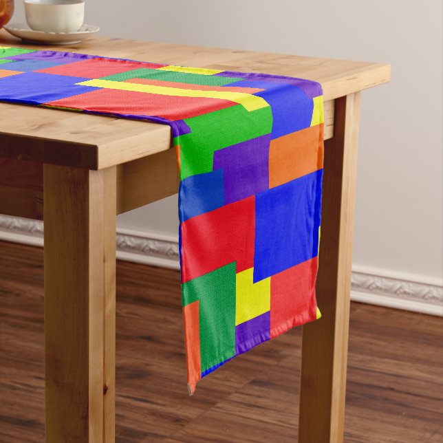 Caminho De Mesa Pequeno Design abstrato de patch RainbowTable Runner (No Local)