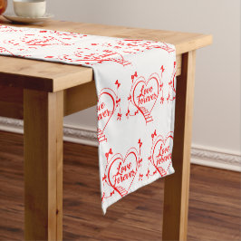 Caminho De Mesa Pequeno Design de corações vermelhos criativos
