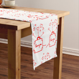 Caminho De Mesa Pequeno Design de corações vermelhos criativos
